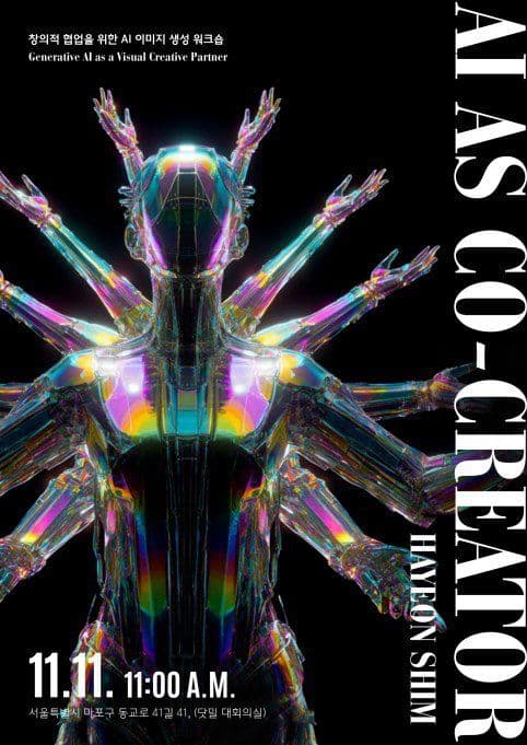 AI AS CO-CREATOR workshop poster — Generative AI as a Visual Creative Partner, 11 November 2025